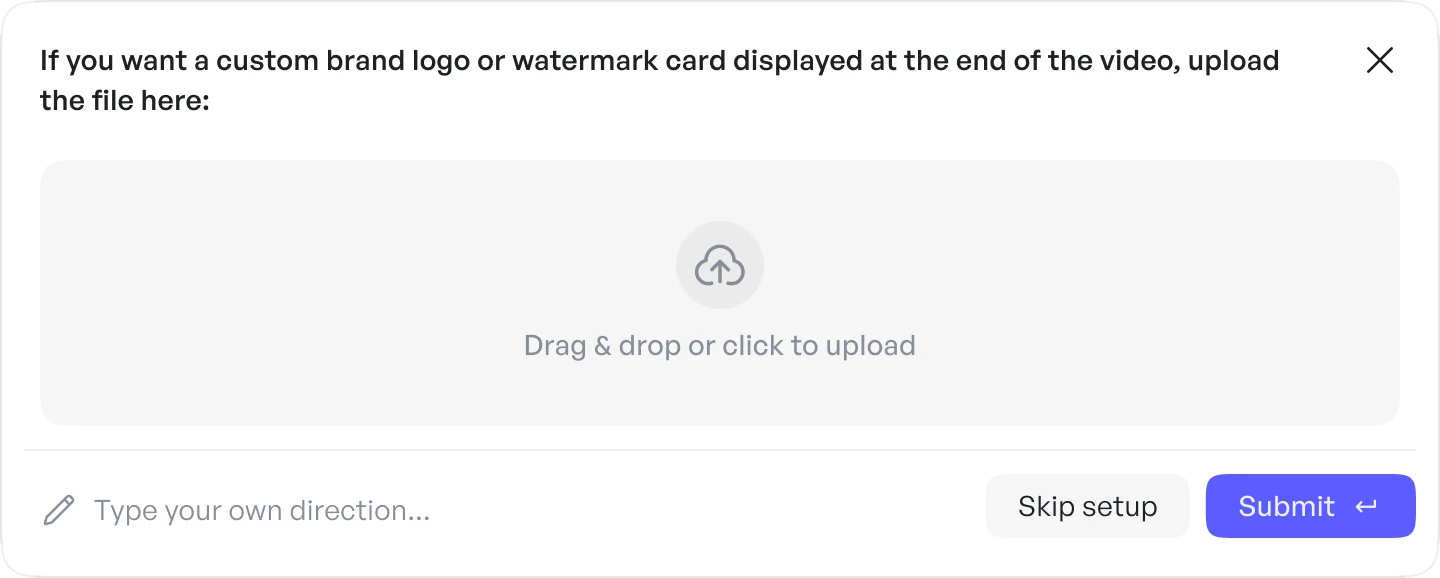 A drop zone for uploading a brand logo.